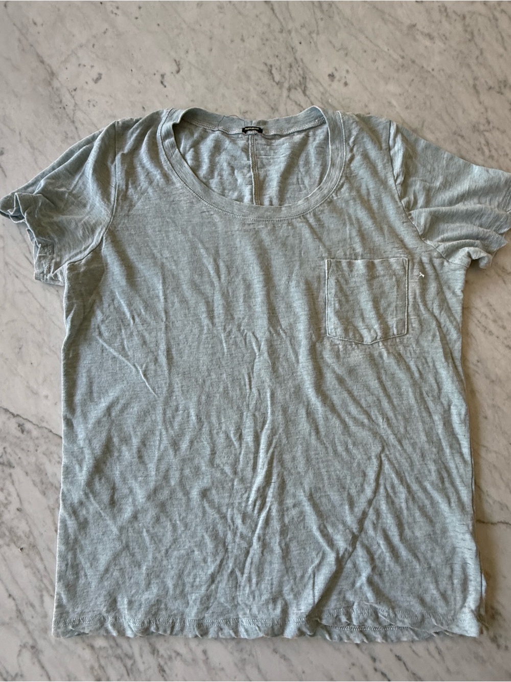 Monrow Lightweight Stone Washed Pocket T-Shirt